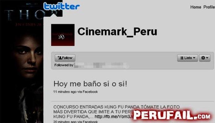 Un error del CM de Cinemark en Perú